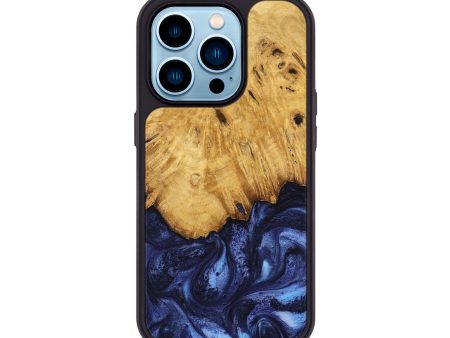 iPhone 14 Pro Wood Phone Case - Johan (Blue, 739381) on Sale