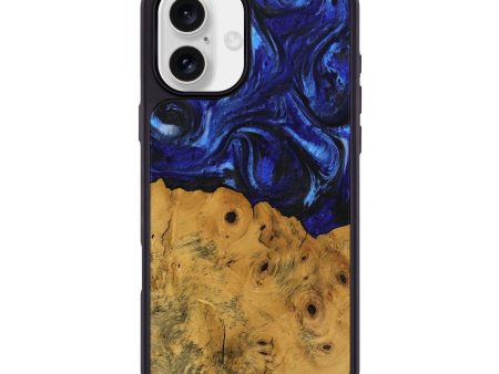 iPhone 16 Plus Wood Phone Case - Danyel (Blue, 738941) For Sale