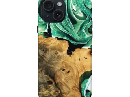 iPhone 15 Wood Live Edge Phone Case - Surin (Green, 738773) Online now