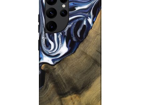 Galaxy S22 Ultra Wood Live Edge Phone Case - Severin (Blue, 739509) For Sale