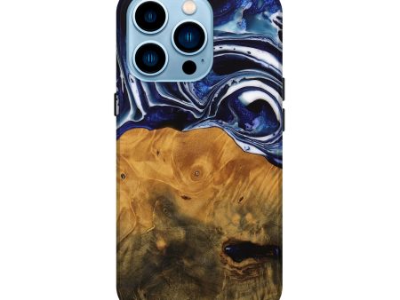 iPhone 14 Pro Wood Live Edge Phone Case - Shirley (Blue, 738780) Online Hot Sale