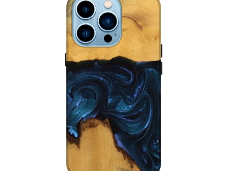 iPhone 14 Pro Wood Live Edge Phone Case - Lita (Blue, 738774) Online Sale