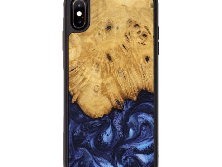 iPhone Xs Max Wood Phone Case - Johan (Blue, 739381) Discount