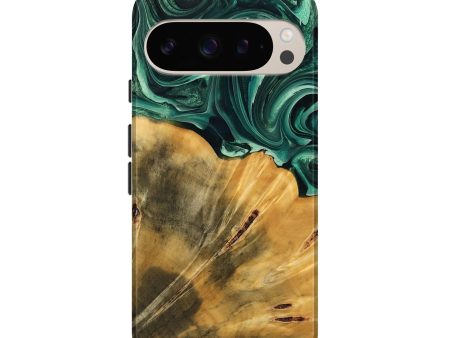 Pixel 9 Pro Wood Live Edge Phone Case - Juile (Green, 740138) For Sale