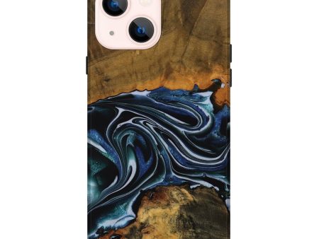 iPhone 14 Plus Wood Live Edge Phone Case - Tanya (Blue, 740148) Cheap