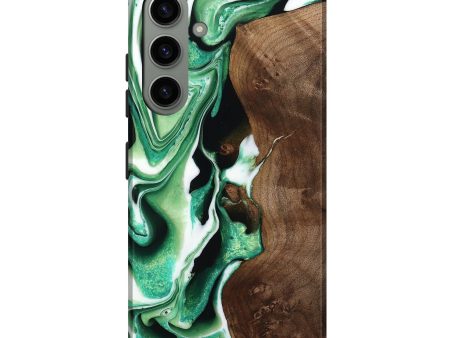 Galaxy S24 Plus Wood Live Edge Phone Case - Prasha (Green, 738772) For Sale