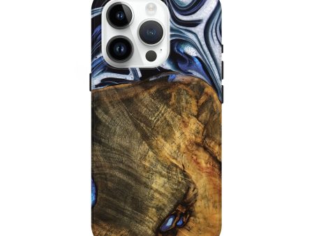 iPhone 15 Pro Wood Live Edge Phone Case - Ashli (Blue, 740118) Online Sale