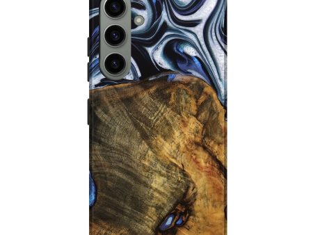 Galaxy S24 Plus Wood Live Edge Phone Case - Ashli (Blue, 740118) Supply