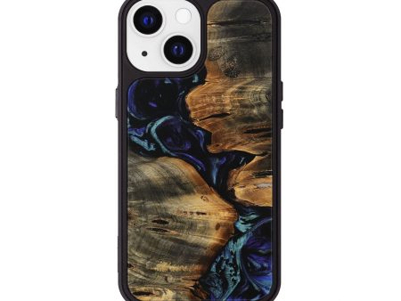 iPhone 13 Wood Phone Case - Alwina (Blue, 738390) For Sale