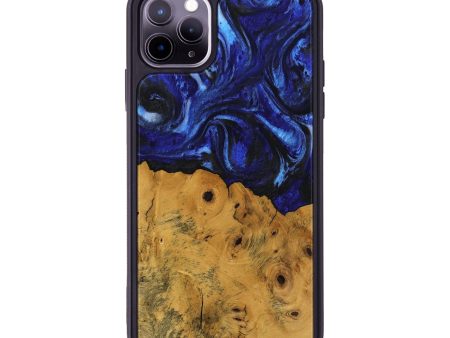 iPhone 11 Pro Max Wood Phone Case - Danyel (Blue, 738941) Fashion