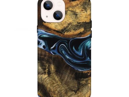 iPhone 13 Wood Live Edge Phone Case - Joannes (Blue, 740108) Fashion