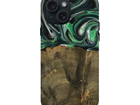 iPhone 15 Wood Live Edge Phone Case - Nadir (Green, 738764) For Discount