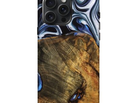 iPhone 16 Pro Max Wood Live Edge Phone Case - Ashli (Blue, 740118) Online