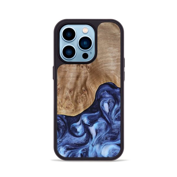 iPhone 14 Pro Wood Phone Case - Brennan (Blue, 739371) For Discount