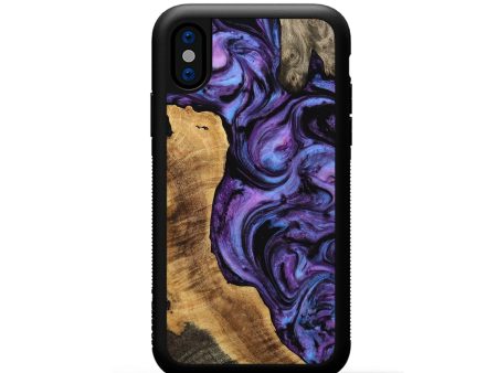 iPhone Xs Wood Phone Case - Ashely (Purple, 738862) Online Hot Sale