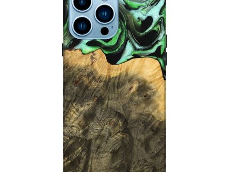 iPhone 14 Pro Max Wood Live Edge Phone Case - Mayra (Green, 738775) Online