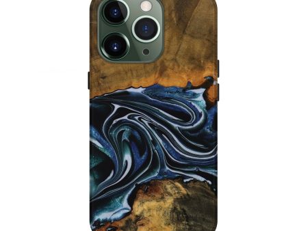 iPhone 13 Pro Wood Live Edge Phone Case - Tanya (Blue, 740148) Cheap