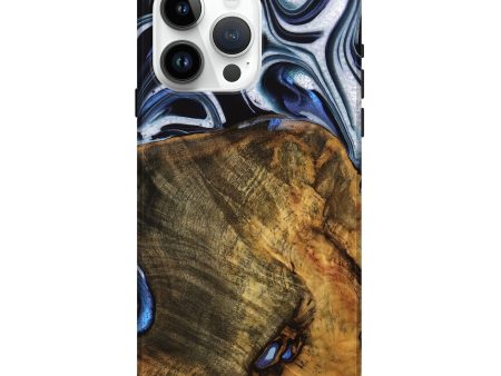 iPhone 15 Pro Max Wood Live Edge Phone Case - Ashli (Blue, 740118) on Sale