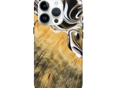 iPhone 15 Pro Wood Live Edge Phone Case - Erinna (Black & White, 739507) Online