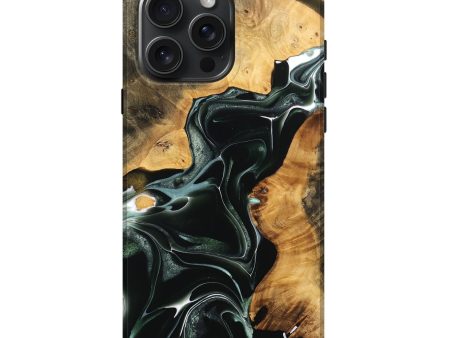 iPhone 16 Pro Max Wood Live Edge Phone Case - Caitlin (Green, 737340) For Sale