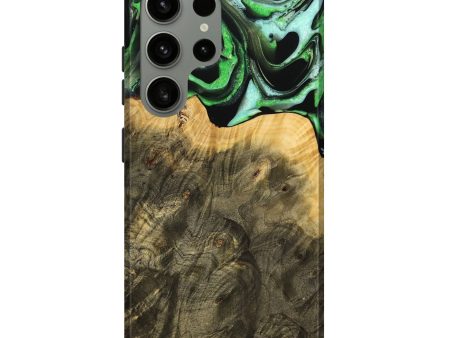 Galaxy S24 Ultra Wood Live Edge Phone Case - Mayra (Green, 738775) For Sale