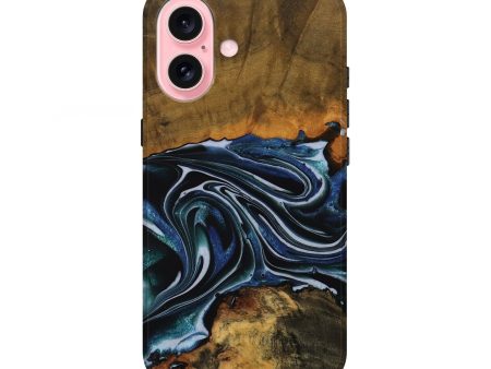 iPhone 16 Wood Live Edge Phone Case - Tanya (Blue, 740148) Sale