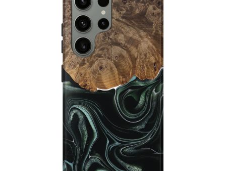 Galaxy S23 Ultra Wood Live Edge Phone Case - Tsing (Green, 737359) Cheap