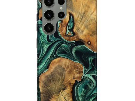 Galaxy S24 Ultra Wood Live Edge Phone Case - Eleanor (Green, 740139) Cheap