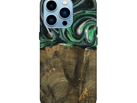 iPhone 14 Pro Wood Live Edge Phone Case - Nadir (Green, 738764) Sale