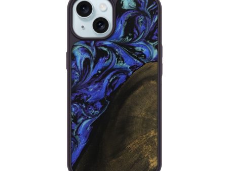 iPhone 15 Wood Phone Case - Barbara (Blue, 738257) on Sale