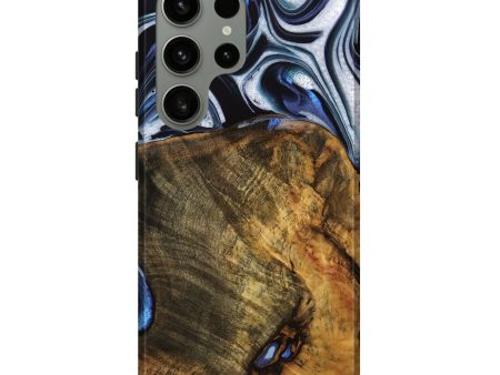 Galaxy S24 Ultra Wood Live Edge Phone Case - Ashli (Blue, 740118) Supply