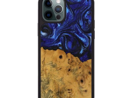 iPhone 12 Pro Max Wood Phone Case - Danyel (Blue, 738941) Supply