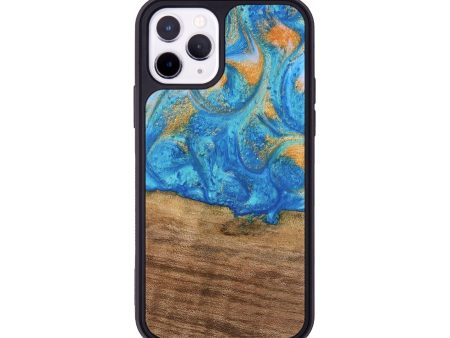 iPhone 11 Pro Wood Phone Case - Kaci (Teal & Gold, 738906) Discount