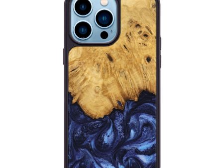 iPhone 14 Pro Max Wood Phone Case - Johan (Blue, 739381) Fashion