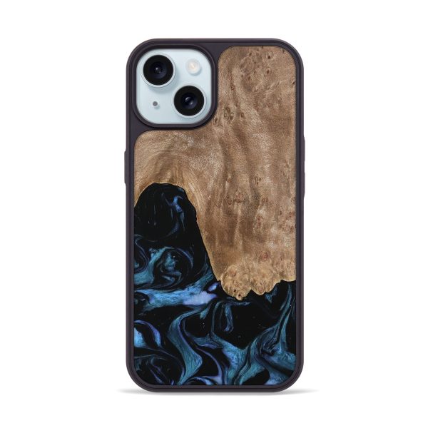 iPhone 15 Wood Phone Case - Ketan (Blue, 739740) Online