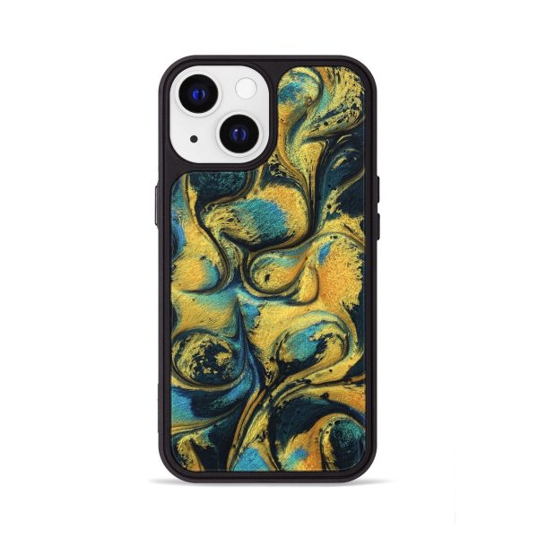 iPhone 13 ResinArt Phone Case - Colonel (Teal & Gold, 738403) Discount