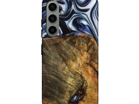 Galaxy S24 Wood Live Edge Phone Case - Ashli (Blue, 740118) on Sale