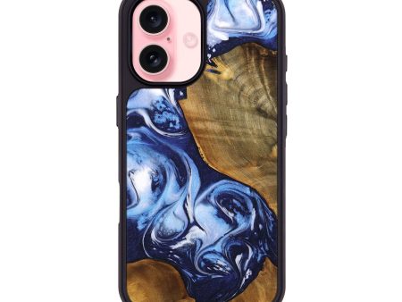 iPhone 16 Wood Phone Case - Aurora (Blue, 738275) Online Hot Sale