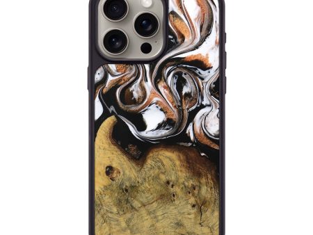 iPhone 15 Pro Max Wood Phone Case - Auria (Black & White, 737844) on Sale