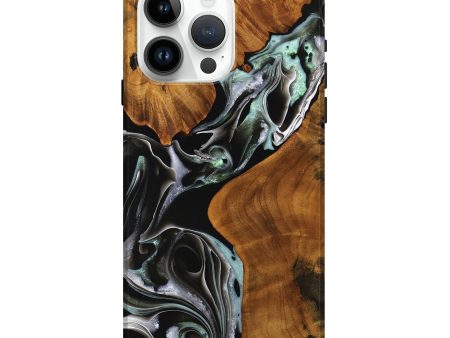 iPhone 15 Pro Max Wood Live Edge Phone Case - Bihari (Black & White, 737947) Fashion