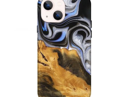 iPhone 13 Wood Live Edge Phone Case - Lasonya (Black & White, 738807) Supply