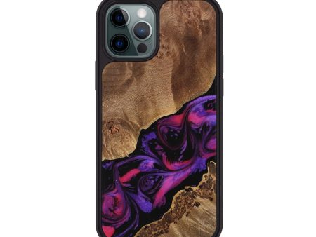 iPhone 12 Pro Wood Phone Case - Coleen (Purple, 737716) Discount