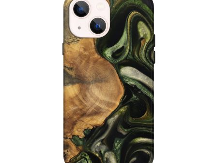 iPhone 14 Wood Live Edge Phone Case - Krystal (Green, 737756) Online Hot Sale