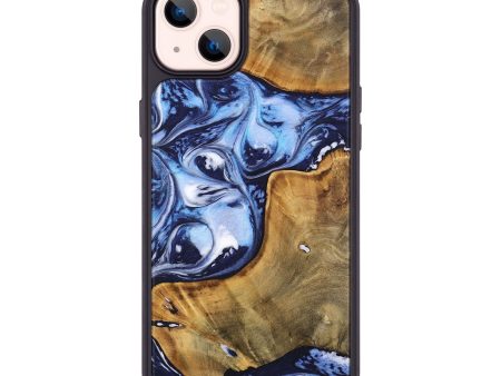 iPhone 14 Plus Wood Phone Case - Cherri (Blue, 738428) Fashion