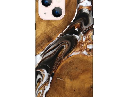 iPhone 14 Plus Wood Live Edge Phone Case - Clarey (Black & White, 738821) Sale