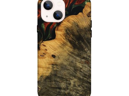 iPhone 14 Wood Live Edge Phone Case - Zino (Green, 737955) Cheap