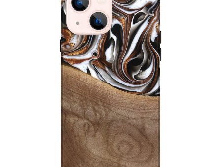 iPhone 14 Plus Wood Live Edge Phone Case - Alina (Black & White, 738824) Supply