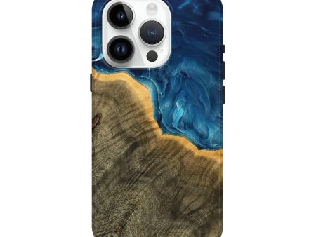 iPhone 15 Pro Wood Live Edge Phone Case - Jared (Blue, 737686) Supply