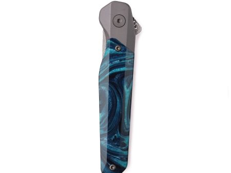 Live Edge ResinArt Pocket Knife - Lynette (Blue, 737967) Sale