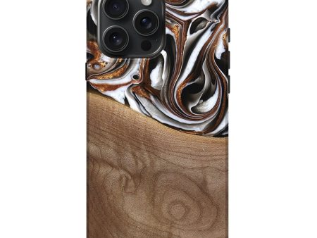 iPhone 16 Pro Max Wood Live Edge Phone Case - Alina (Black & White, 738824) For Discount